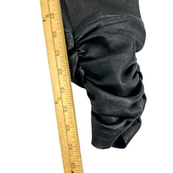 NOR Leather Pants Womens Size 30 Tall Black Ruffle Ankle Sexy Grunge Witchcore - Picture 12 of 14